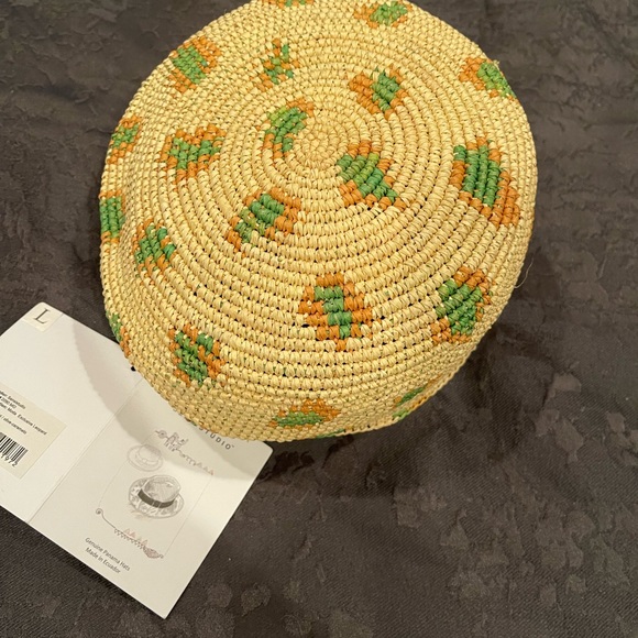 New With Tags Sensi-Studio Exclusive Leopard Print Straw Cap (Never Worn) - Picture 7 of 8